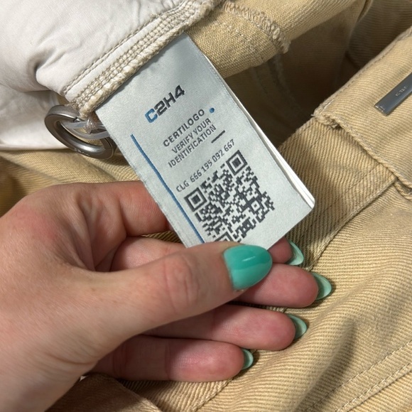 C2H4 Men’s Beige Khaki Construction Cargo Pants Size Medium - Picture 13 of 16